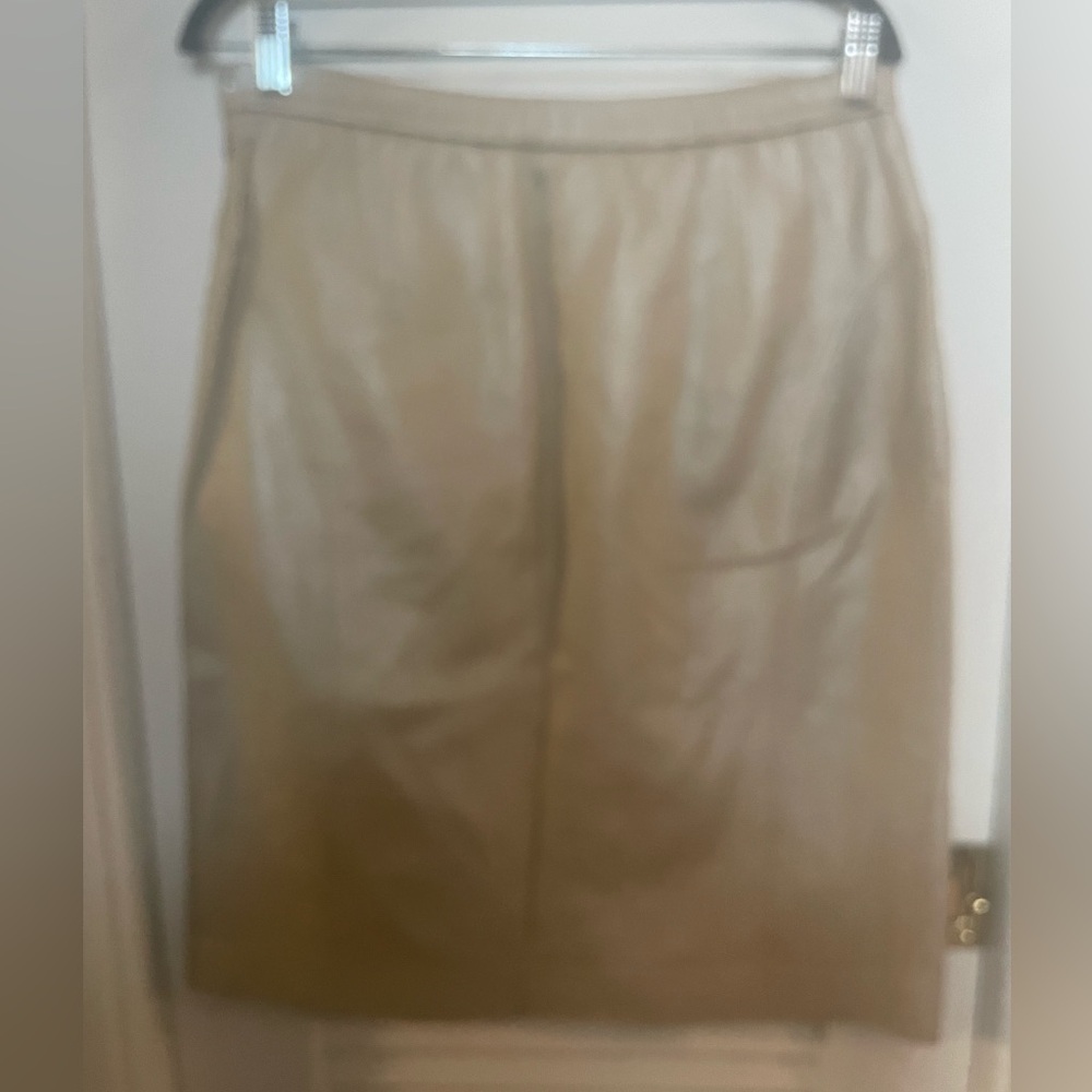 Vintage Terry Lewis Leather Skirt Size 12 Side Zip, Partial Elastic Waist. Aline - Picture 5 of 11
